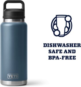 YETI Rambler 36 oz Bottle, Nordic Blue, Vacuum Insulated, Stainless Steel with Chug Cap