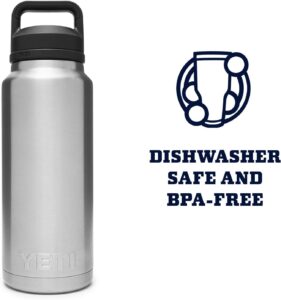 YETI Rambler 36 oz Bottle, Stainless Steel, Vacuum Insulated, Stainless Steel with Chug Cap