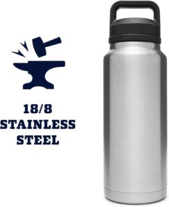 YETI Rambler 36 oz Bottle, Stainless Steel, Vacuum Insulated, Stainless Steel with Chug Cap