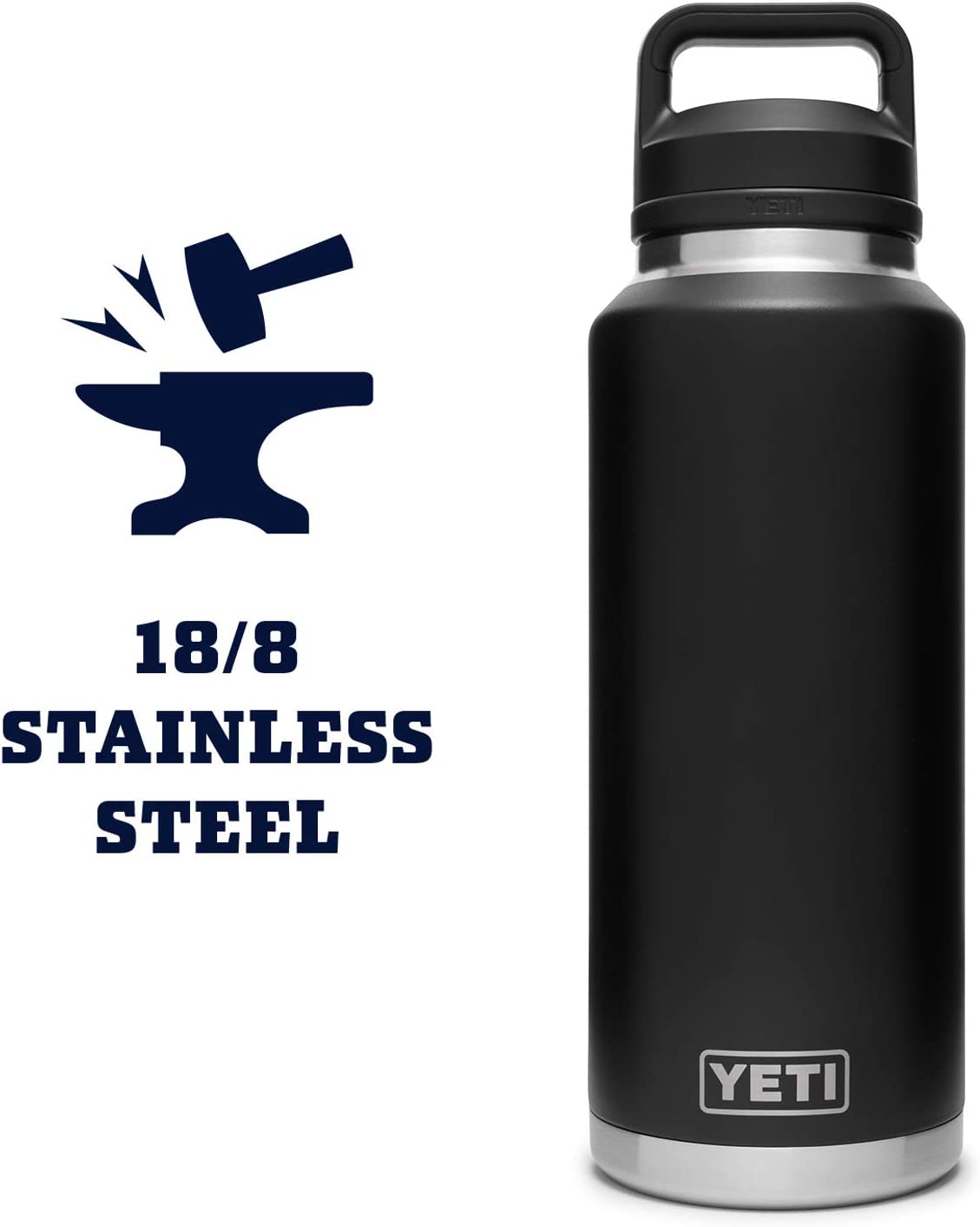 YETI Rambler 46oz Bottle With Chug Cap Black Bigbigmart