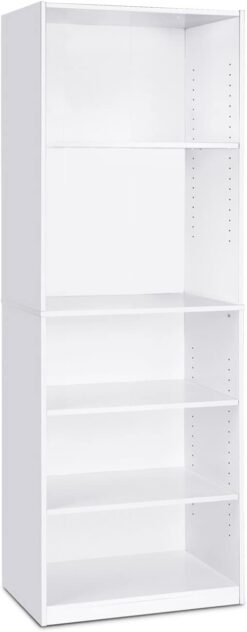 FURINNO JAYA Simply Home 5-Shelf Bookcase, 5-Tier, White 3