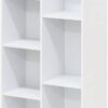 Furinno Luder Bookcase, Book Storage , 7-Cube, White