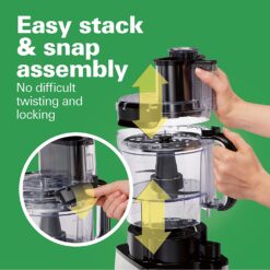 Hamilton Beach Stack & Snap Food Processor, Black (70725A)