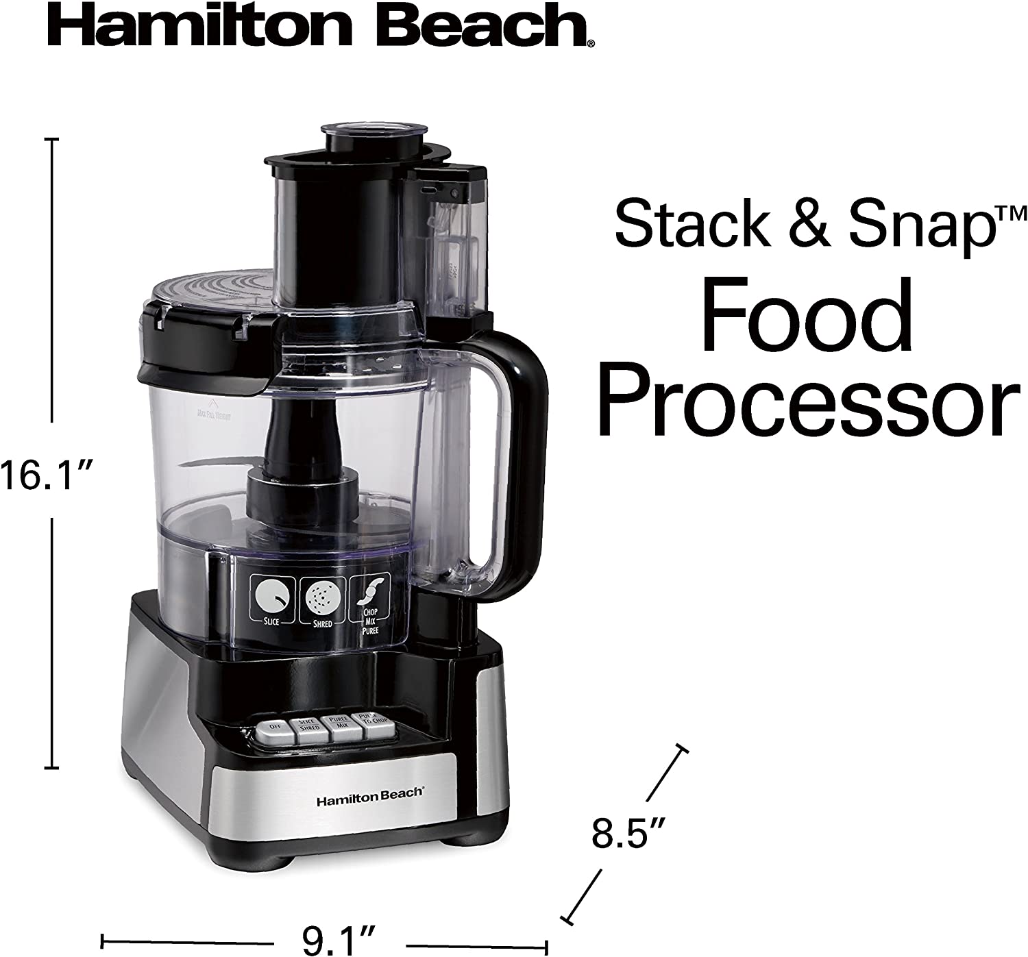 Hamilton Beach Professional Spiralizing Stack & Snap Food Processor