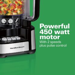 Hamilton Beach Stack & Snap Food Processor, Black (70725A)