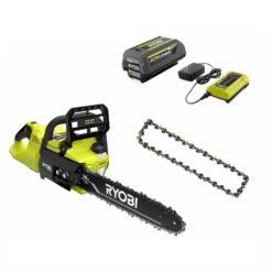RYOBI RY405100-AC 40V HP Brushless 14 in. Electric Cordless Chainsaw and Extra Chain with 4.0 Ah Battery and Charger
