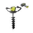 RYOBI RY40710VNM 40V HP Brushless Cordless Earth Auger with 8 in. Bit with 4.0 Ah Battery and Charger