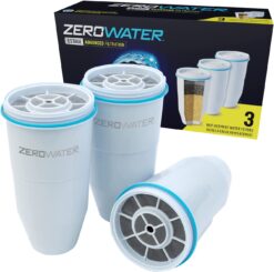 ZeroWater 5-Stage Water Filter Replacement, 3 Count (Pack of 1), White