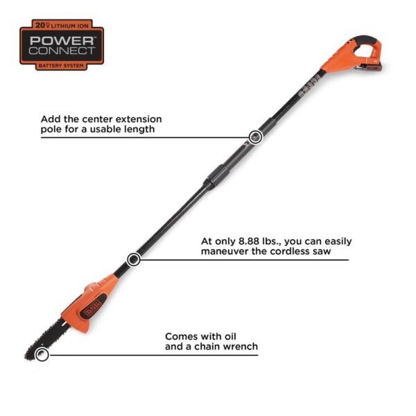 BLACK+DECKER LPP120B 20V MAX 8in. Cordless Battery Powered Pole Saw