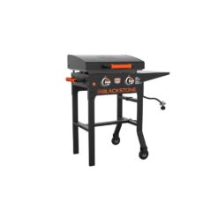 Blackstone 1967 On The Go 2-Burner Propane Gas Grill 22 in. Flat Top Griddle in Black with Hood