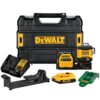 DEWALT DCLE34030G 20-Volt/12-Volt Lithium-Ion Cross-Line Laser Level Kit with 2 Ah Battery, Charger and Case