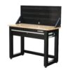 Husky G4801S-US 4 ft. Solid Wood Top Workbench in Black with Pegboard and 1 Drawer