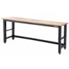 Husky G9600-US1 8 ft. Adjustable Height Solid Wood Top Workbench in Black for Ready to Assemble Steel Garage Storage System
