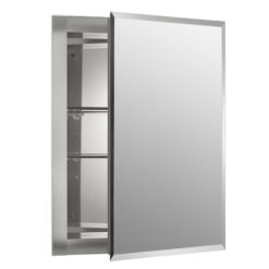 Kohler CB-CLR1620FS Recessed Frameless Medicine Cabinet with 2 Adjustable Shelves and Interior Mirror