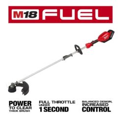 Milwaukee 2825-21ST M18 FUEL 18V Lithium-Ion Brushless Cordless String Trimmer with QUIK-LOK Attachment Capability and 8.0 Ah Battery