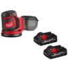Milwaukee 2648-20-48-11-1837 M18 18V Lithium-Ion Cordless 5 in. Random Orbit Sander with Two 3.0 Ah Batteries