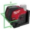 Milwaukee 3622-20 M12 12-Volt Lithium-Ion Cordless Green 125 ft. Cross Line and Plumb Points Laser Level (Tool-Only)