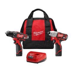 Milwaukee 2494-22 M12 12V Lithium-Ion Cordless Drill Driver/Impact Driver Combo Kit w/ Two 1.5Ah Batteries, Charger Tool Bag (2-Tool)