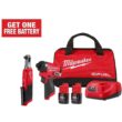 Milwaukee 3453-22HSR M12 FUEL 12V Lithium-Ion Cordless 3/8 in. Ratchet and 1/4 in. Impact Driver Kit (2-Tool) w/Batteries, Charger & Bag