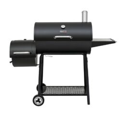 Royal Gourmet CC1830M Barrel Charcoal Grill 30 in Black, with Offset Smoker for Patio and Parties, Outdoor Backyard