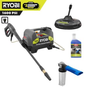 RYOBI RY141612-CMB1 1,600 PSI 1.2 GPM Electric Pressure Washer with Surface Cleaner, Foam Blaster and Detergent