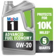 Mobil 1 Advanced Fuel Economy Full Synthetic Motor Oil 0W-20, 5 qt
