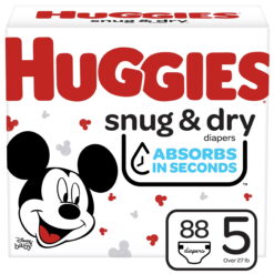 Huggies Little Snugglers Baby Diapers, 88 Ct, Size 5 (27+ lbs)