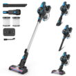 INSE Cordless Vacuum Cleaner, 6 in 1 Powerful Suction Lightweight Stick Vacuum with 2200mAh Rechargeable Battery, up to 45min Runtime, for Home Furniture Hard Floor Carpet Car Hair