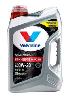 Valvoline Full Synthetic High Mileage with MaxLife Technology 0W-20 Motor Oil, 5 Quart