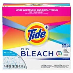 Tide 84998CT Laundry Detergent with Bleach, Original Scent, Powder, 144oz Box