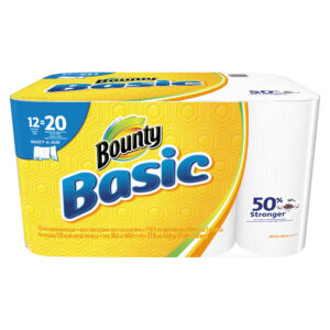 Bounty Basic Select-a-Size Paper Towels, 5 9/10 x 11, 1-Ply, 119/Roll, 12/Carton