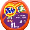 Tide PODS Liquid Laundry Detergent Pacs, Spring Meadow, 81 count