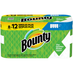 Bounty Kitchen Roll Paper Towels, 2-Ply, White, 5.9 x 11, 74 Sheets/Single Plus Roll, 8 Rolls/Carton | Bundle of 5 Cartons