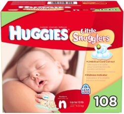 Huggies Little Snugglers Diapers, Newborn (Up to 10 lbs.), 108 ct