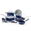 Blue Diamond 12-Piece Toxin-Free Ceramic Nonstick Pots and Pans Cookware Set, Dishwasher Safe