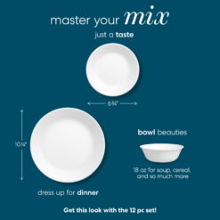 Corelle® Winter Frost White, 12 Piece, Dinnerware Set