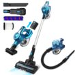 INSE Cordless Vacuum Cleaner, 23Kpa 250W Brushless Motor Stick Vacuum, 10-in-1 Lightweight Handheld for Cleaning - Blue