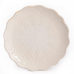 The Pioneer Woman Farmhouse Lace 12-Piece Dinnerware Set, Linen