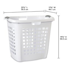 Sterilite Ultra™ Easy Carry Plastic Laundry Hamper, White, Set of 4