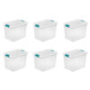 Sterilite 25 Quart Capacity Clear Storage Tote w/ Secure Latch Handles (6 Pack)