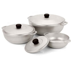 Imusa 3Pieces Colombian Cast Aluminum Caldero or Dutch Oven Set with Lid