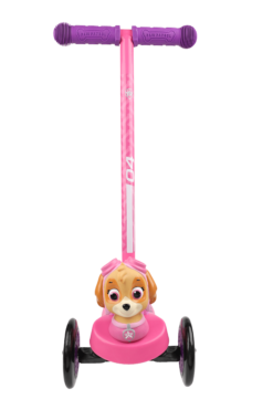 Paw Patrol Skye 3D Scooter with 3 Wheels Tilt and Turn- Pink, For Boys and Girls Ages 3+, Max Weight 75lbs, Foot-Activated Brakes