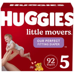 Huggies Little Movers Baby Diapers, 92 Count, size 5 (27+ lbs)