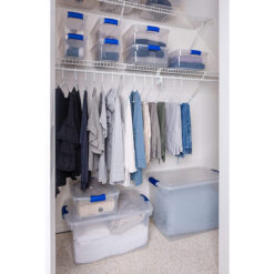 Homz 66-Qt Plastic Storage Boxes, Clear/Blue (Set of 2)