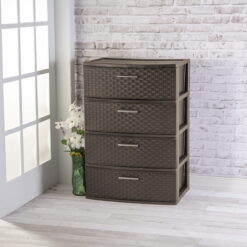 Sterilite 4 Drawer Wide Weave Tower Espresso
