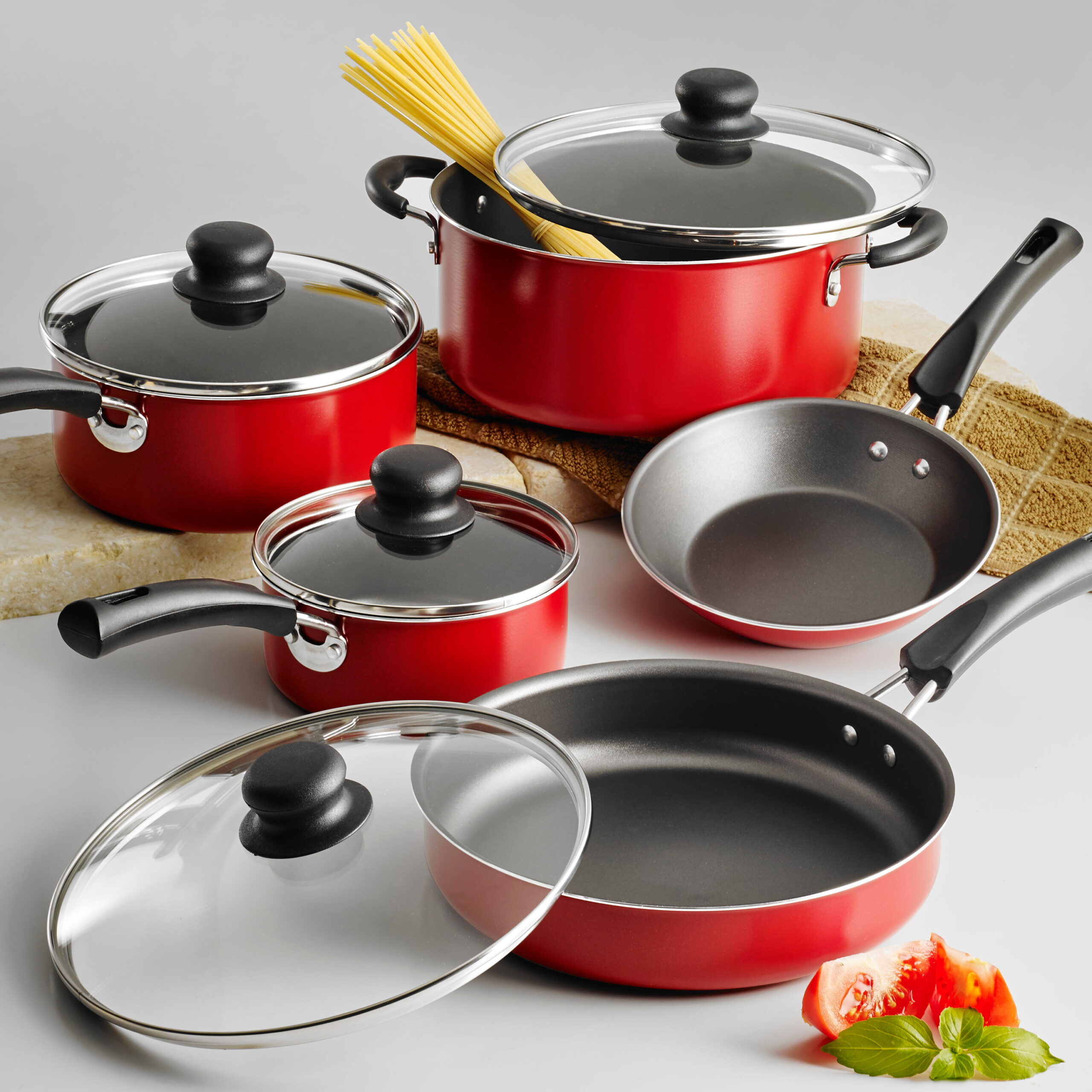  Tramontina PrimaWare 10-Piece Nonstick Cookware Set, Steel Gray  by Tramontina: Home & Kitchen