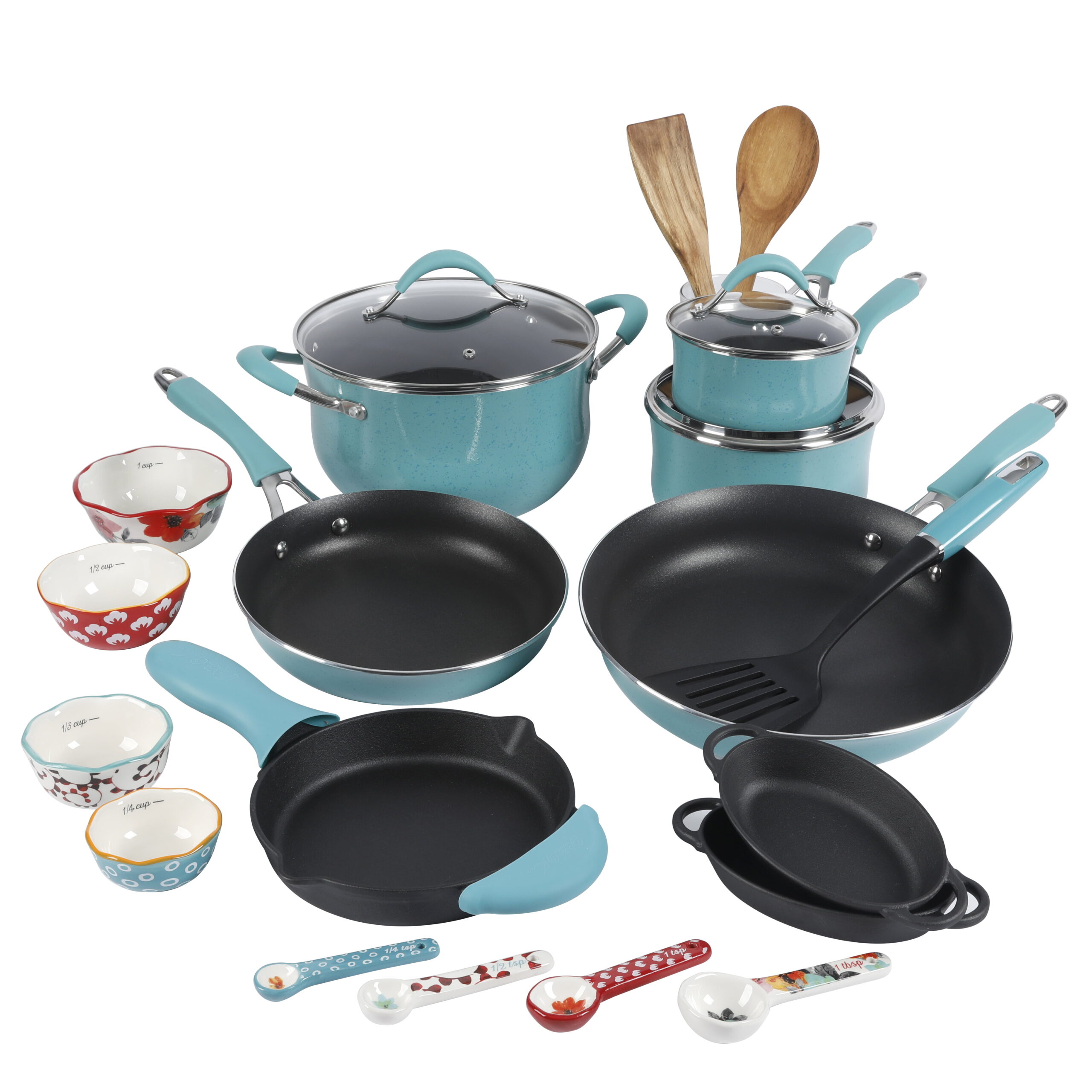The Pioneer Woman Frontier Speckle 24-Piece Cookware Combo Set