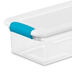 Sterilite Plastic 6-Quart Storage Box Container with Latching Lid, 12 Pack