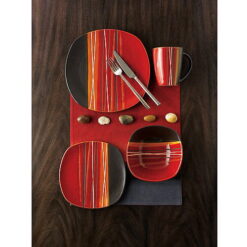 Better Homes & Gardens Bazaar Dinnerware, Red, Set of 16