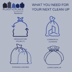 Plasticplace 13 Gallon Extra Tall Drawstring Kitchen Bags, 200 Count, White